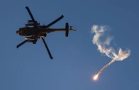 n israeli military apache helicopter releases a flare as it flies near the israel gaza border amid the conflict between israel and hamas as seen from israel july 25 2024 photo reuters